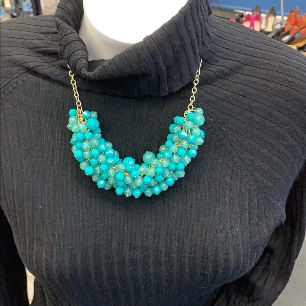 Turquoise beaded chunky necklace